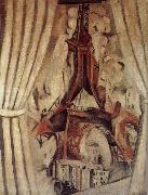 Delaunay, Robert Eiffel Tower  in front of Curtain oil